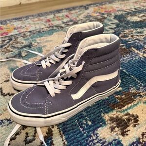 Vans Blue and White High-Top Sneakers